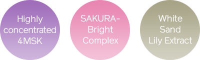 มี 4MSK เข้มข้น พร้อมสาร SAKURA-Bright และสารสกัดจาก White Sand Lily