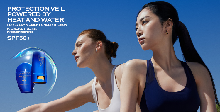 PROTECTION VEIL POWERED BY HEAT AND WATER FOR EVERY MOMENT UNDER THE SUN. Perfect Sun Protector Clear Stick / Perfect Sun Protector Lotion. SPF50+